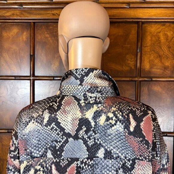 Tronjori Copper Snake Print Oversize Button Down Shirt - Picture 10 of 15